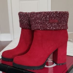 Sam Edelman Red Suede Booties